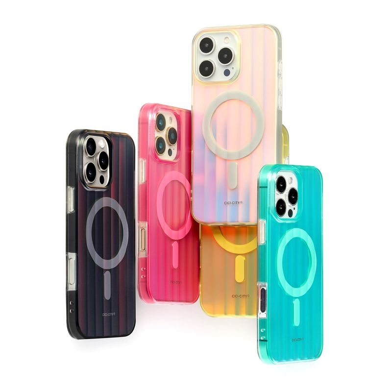 Coque de téléphone Aurora unie coréenne et japonaise compatible avec iPhone 16/15 Max, support magnétique, style frais_voghion.com