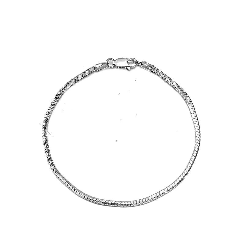 Bracciale ottagonale in argento puro con osso di serpente per uomo, semplice, elegante, stile punk, con catena rotonda._voghion.com