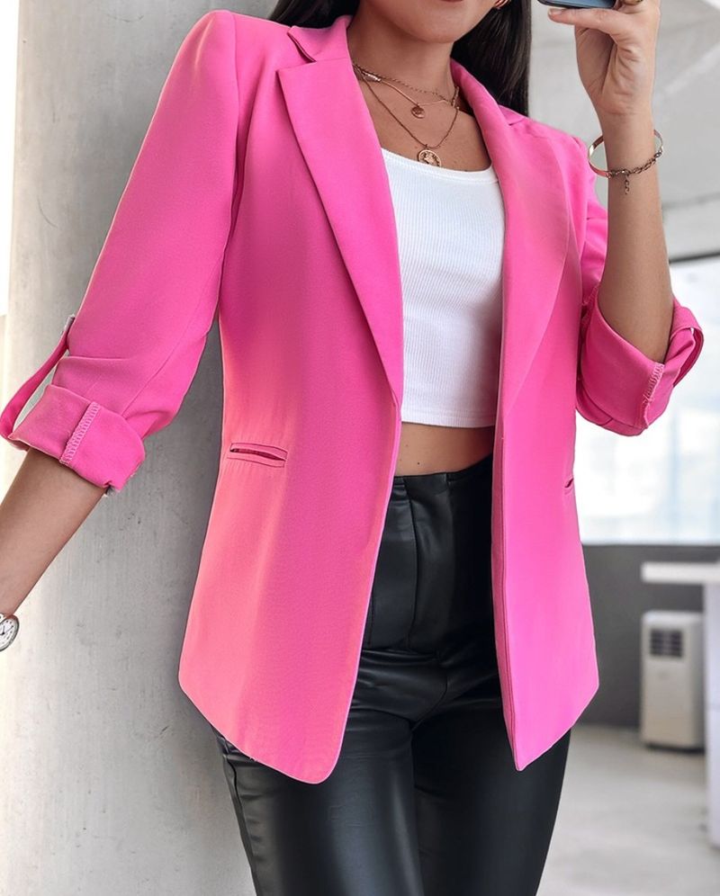 Blazer cardigan tinta unita a maniche lunghe autunno inverno 2025 per donna_voghion.com