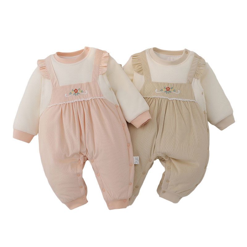 Babykleidung mit kleinem Blumenmuster, Neugeborenen-Body aus 120 g Baumwolle, Baby-Kletterkleidung, Baby-Mönchskleidung, Ha-Kleidung_voghion.com