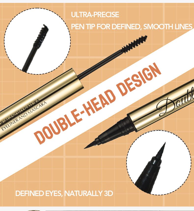 se7en Kiss Double Head 2 in 1 Ciglia Liquide Eyeliner Matita per Sopracciglia Colla per Sopracciglia Trasparente Tridimensionale_voghion.com