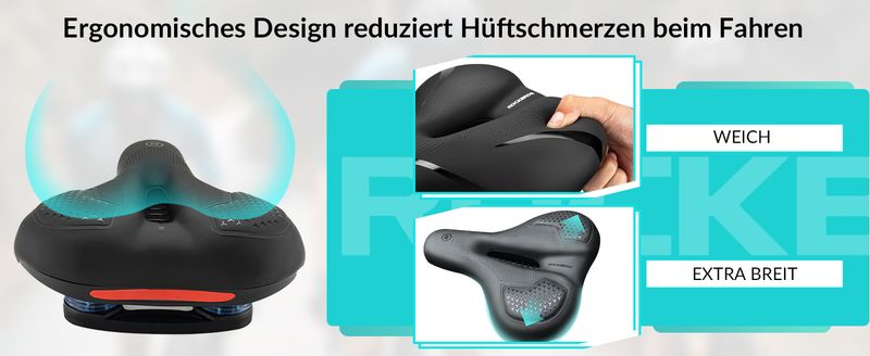 Selle de vélo ROCKBROS Siège de vélo avec silicone épais et mousse confortable et douce_voghion.com