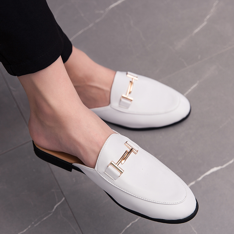 P7 YEINSHAARS Designer Slipon Männer Casual Schuhe Luxus Marke Hohe Qualität Echtes Leder Slipper Slipper Sommer Halb Schuhe Für Männer_voghion.com