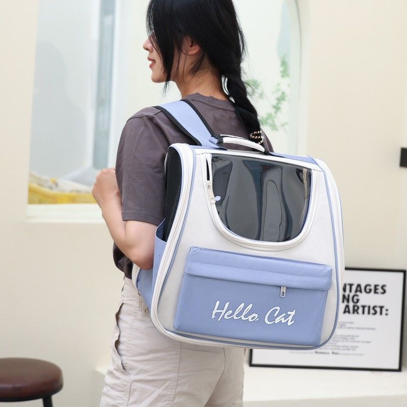 Outdoor Double Shoulder Portable Handheld Breathable Cat Bag Large Capacity Pet Backpack_voghion.com