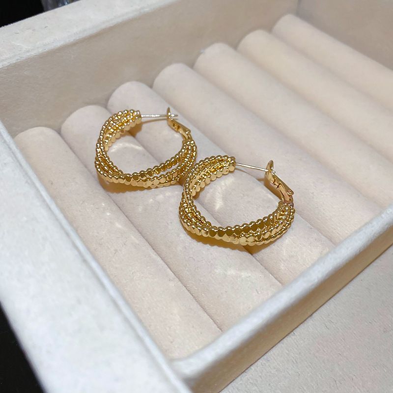 Orecchini in argento con ago freddo e vento, orecchini in argento rotti e intrecciati, nuovi orecchini piccoli e versatili, accessori per orecchini alla moda e di alta qualità_voghion.com