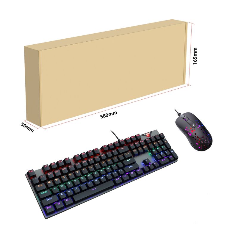 Arabic Language Mechanical 104 Keys Blue Switch 20+ Lighting Colorful Keyboard_voghion.com