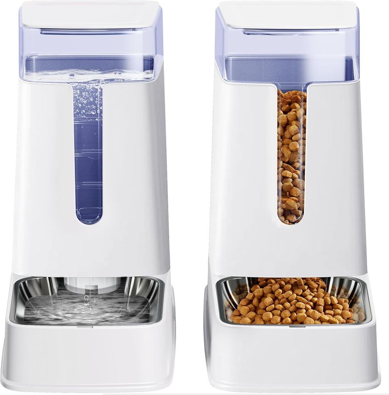 und Katzentränkespender Set Mit Edelstahlschalen Schwerkraft Hundefutter Für Kleine Mittlere Große Katze Hund Haustier Welpe Kätzchen, 3,8 L X 2_voghion.com