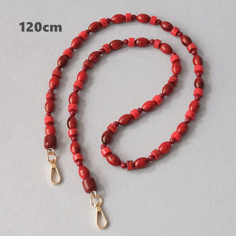 Acrylic Bead Fashion Red Beaded Accessories Shoulder Crossbody Lanyard Bag Strap Phone Chain_voghion.com