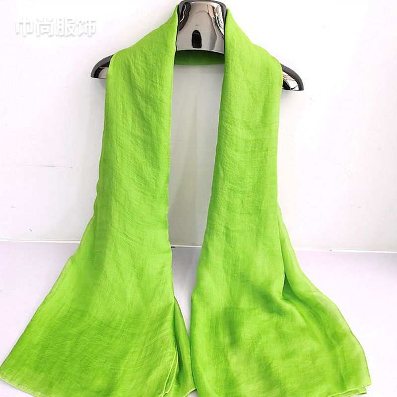 Leuchtend roter Seidenschal für Damen, modischer Chiffonschal für Frühling und Herbst, einfarbiger Tanzschal für den Winter, lange Ausführung_voghion.com