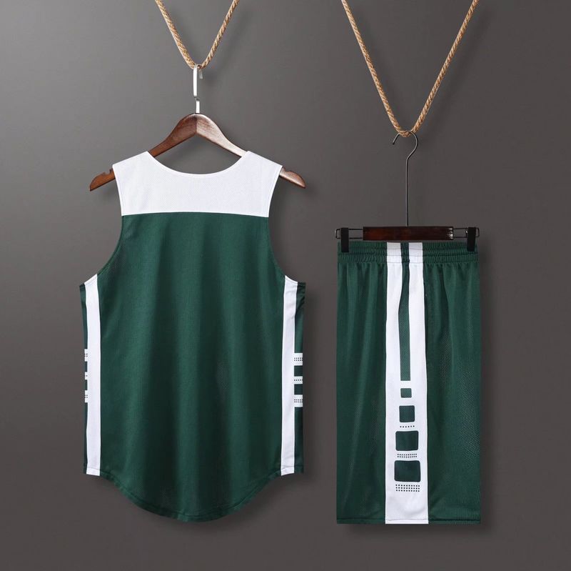 Double sided basketball suit, men's game sports team adult training uniform, printed vest, double-sided jersey_voghion.com