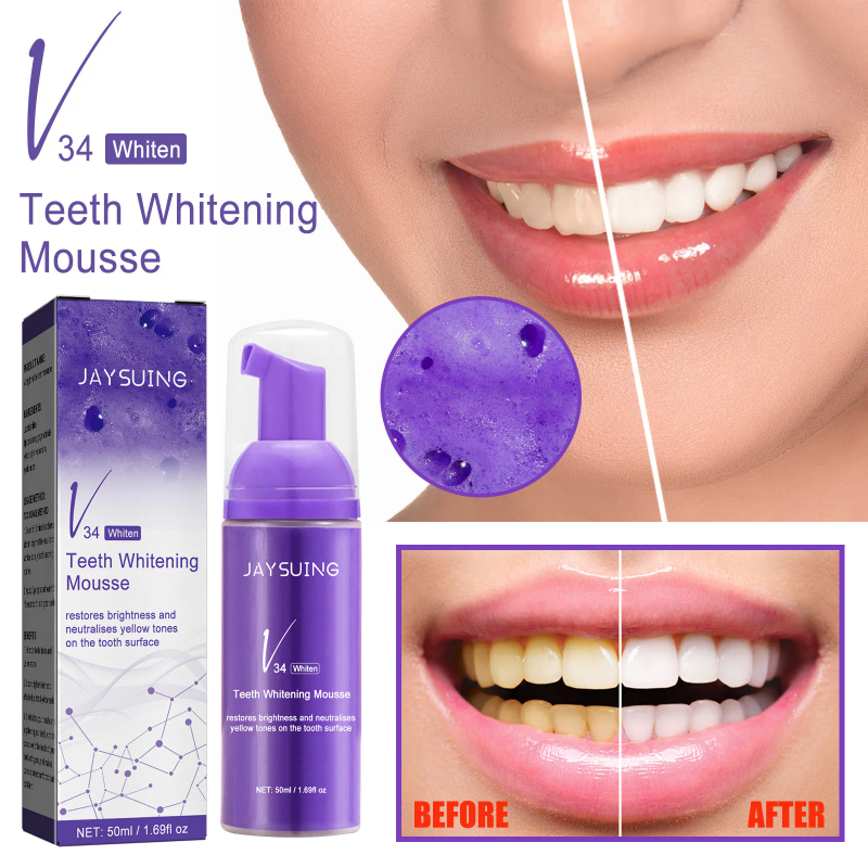 V34 Series Mousse Tooth Whitening Clean Fresh Breath Toothpaste White Teeth Cleaning Product_voghion.com
