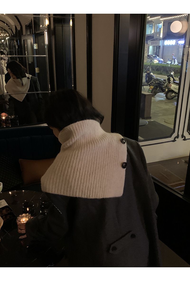 Női nyakba akasztható, őszi és téli gombsál, koreai kiadás, meleg takaró, nyakvédelem, kendő, divatos szegéllyel_voghion.com