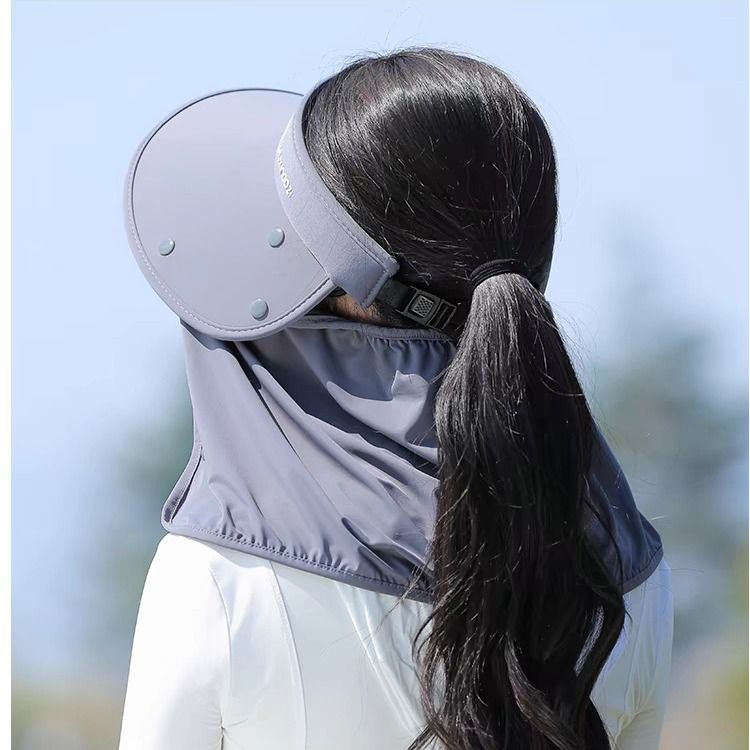 Cappello da sole LazyZoom Ice Silk aperto da donna, con protezione UV integrale, protezione per il collo integrata, adatto per il ciclismo._voghion.com