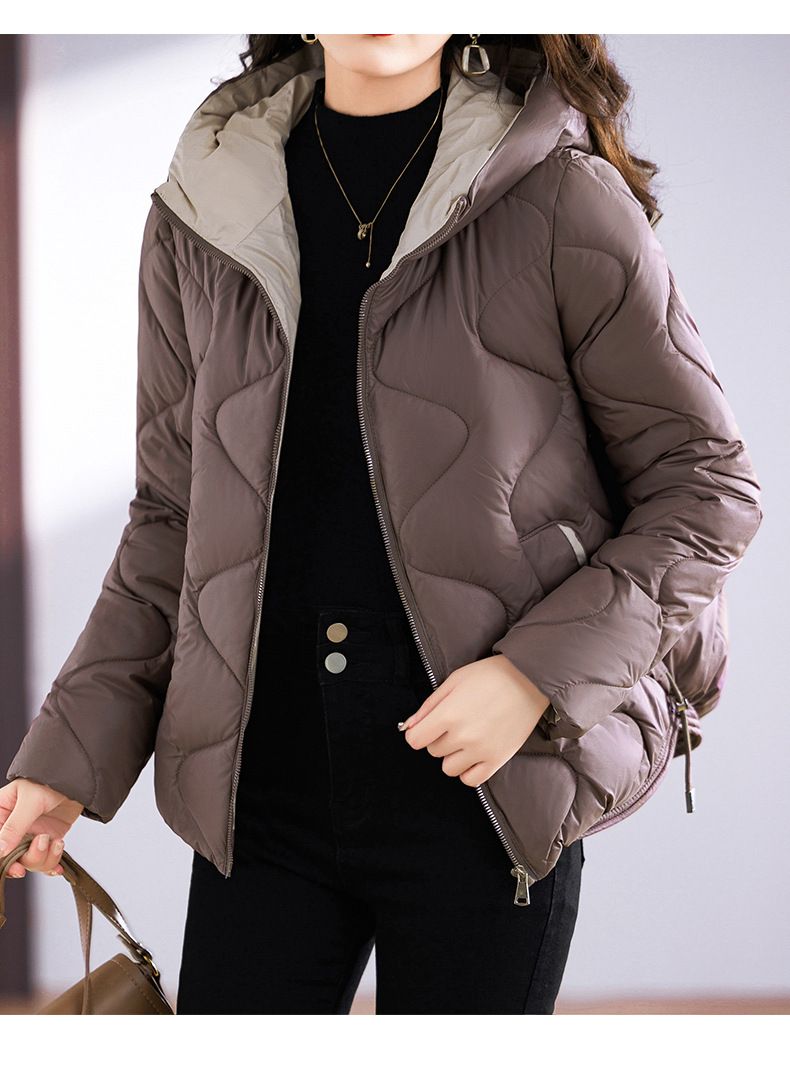 Doudoune courte brillante pour femme, manteau d'hiver léger à capuche, vêtements d'extérieur matelassés à la mode, gilet zippé coupe slim_voghion.com