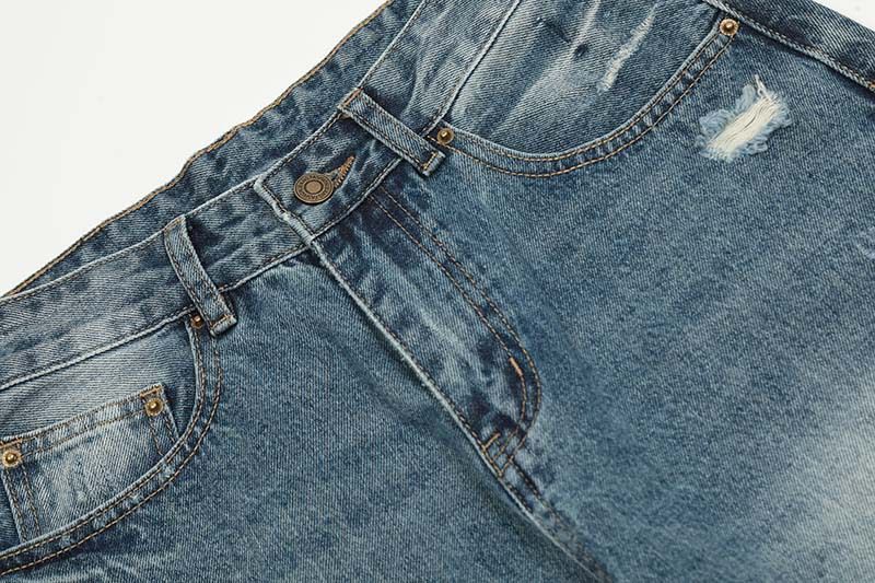 Men's Clothing Washed Distressed Ripped Drape Niche Jeans Men And Women Trendy Retro Loose Casual Straight Pants_voghion.com