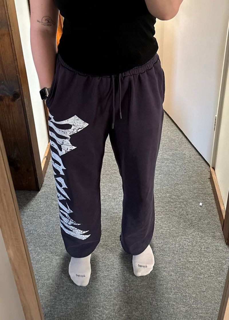 Pantalons de sport pour hommes, pantalons de sport, de course à pied, d'entraînement, en coton imprimé, pantalons de survêtement à jambes larges en coton imprimé pour la gym, la course à pied, l'entraînement, les joggeurs athlétiques_voghion.com