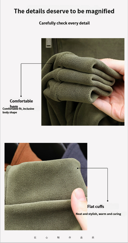 Giacca da uomo autunno inverno in pile, cardigan felpato per uomini di mezza età e giovani, calda e casual, con colletto rialzato_voghion.com