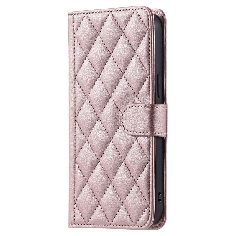 Funda con tapa para iPhone 16 Pro Max con diseño de pata de gallo y ranura para tarjetas, compatible con iPhone 15 y correa cruzada._voghion.com