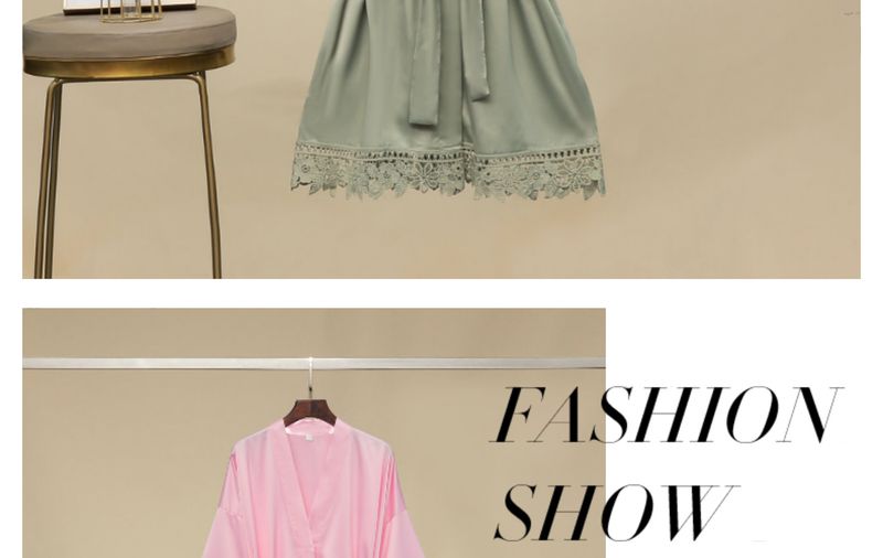 Women's Sleepwears Bridesmaids Nightgowns Matte Satin Lace Nightgowns_voghion.com