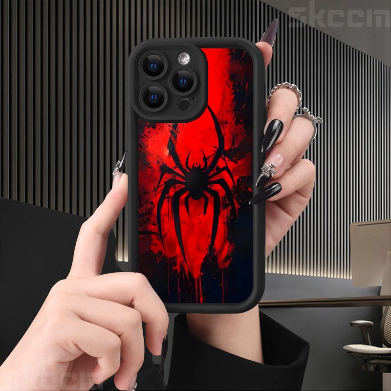 Blood Spider Pattern Design Silicone Soft Phone Case For IPhone 16 Pro Max 15 14 13 12 11 7 8 Plus X XR XS Lens Protection Cover_voghion.com