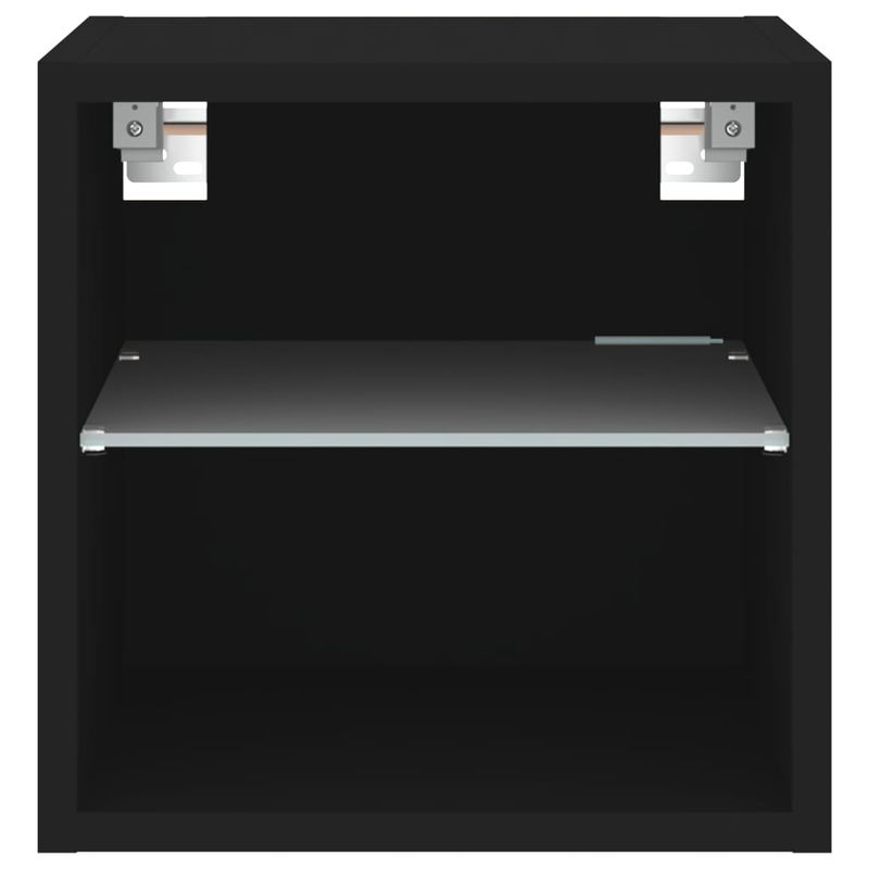 TV-Wandschränke mit LED-Leuchten 2 Stk. Schwarz 30x28,5x30 cm_voghion.com