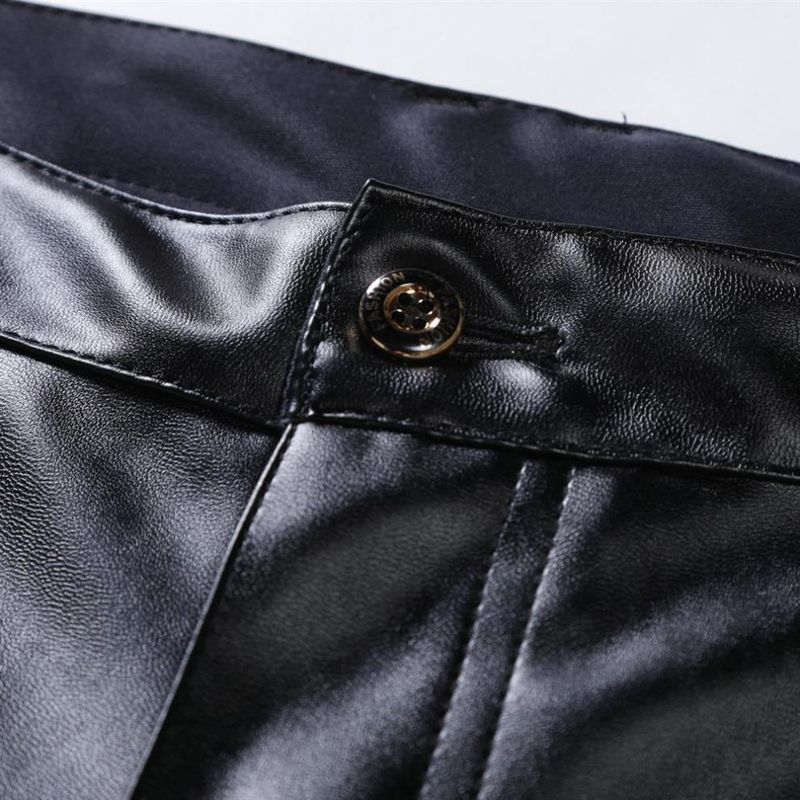 Herrenbekleidung Casual Performance Einfarbig Sechs Farben Große Größe Lederhose_voghion.com