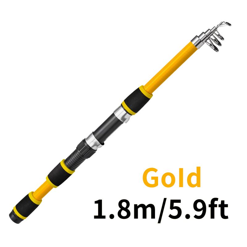 Wędka teleskopowa dla dzieci Rod Combo, krótka sekcja, szkło, twarda wędka morska, zestaw, koński pysk, wędka castingowa, 1,8 metra_voghion.com