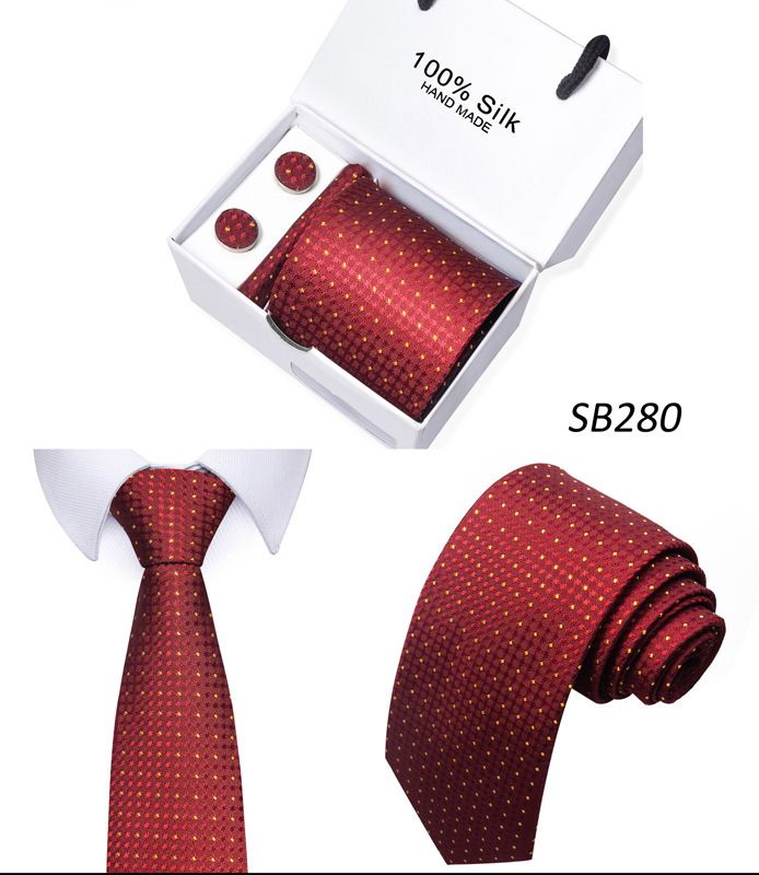 Men's Ties & Handkerchiefs scarf gift box striped plain suit shirt tie black gift box set_voghion.com