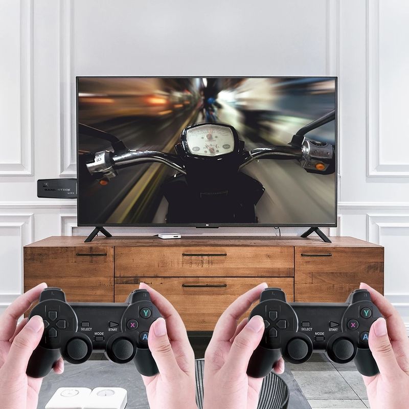 Consoles de jeux vidéo 4K HD 2.4G sans fil 10000 jeux 64 Go rétro Mini manettes de jeu classiques TV famille contrôleur pour PS1/GBA/MD_voghion.com