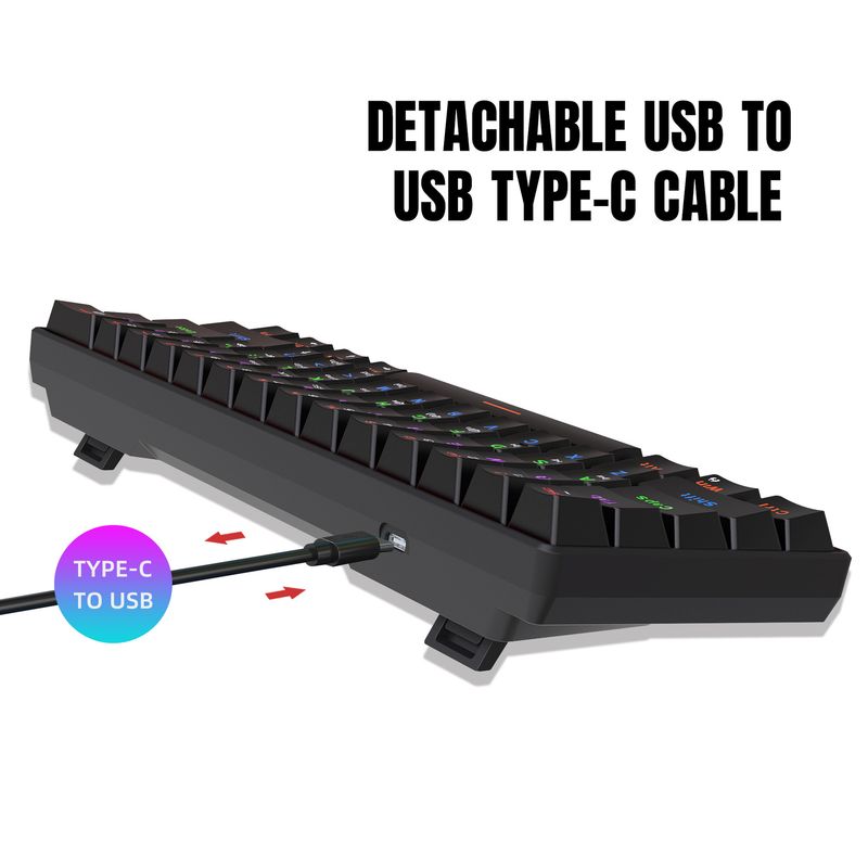 New 61-key Mechanical Compact Mini Blue Switch Keyboard Full Key No Conflict Colorful Backlight Hot Sale_voghion.com