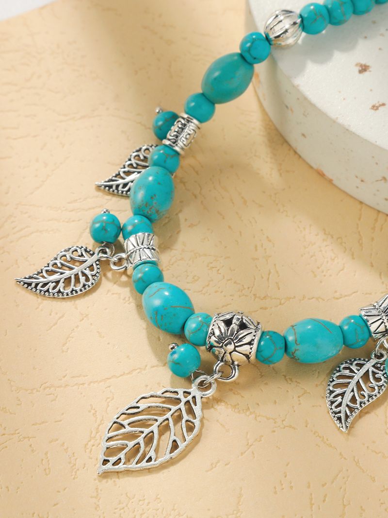 Bohemian Ethnic Wind Turquoise Necklace Female_voghion.com