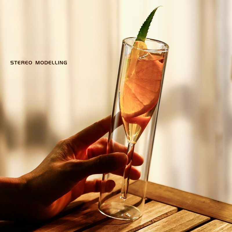 Kreatives transparentes doppelschichtiges Champagner-Rotkelch-Blasen-Cocktailbar-Persönlichkeitsweinglas_voghion.com