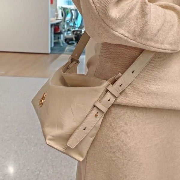 Bolsa de couro BAMPO Banpo Mianmian média pequena, nova, transversal, de ombro, estilo Hobo, para viagem_voghion.com