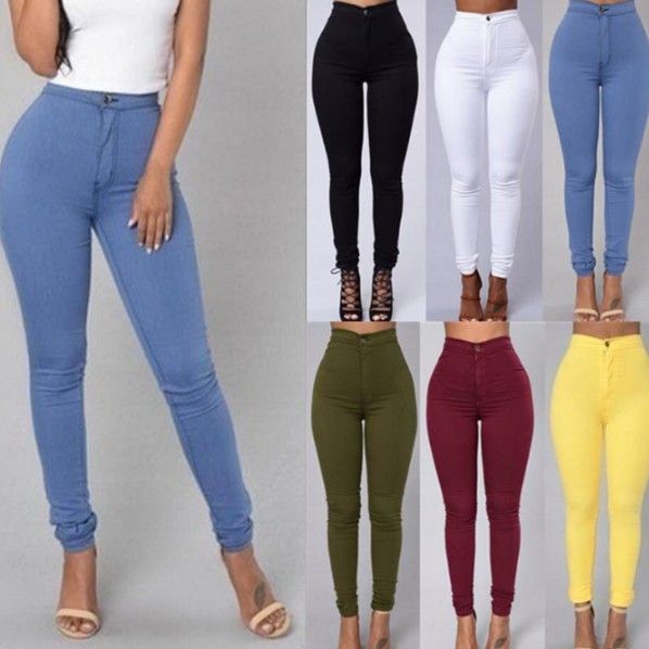 Dameskleding Elastische snoepkleurige broek Slim fit casual broek_voghion.com