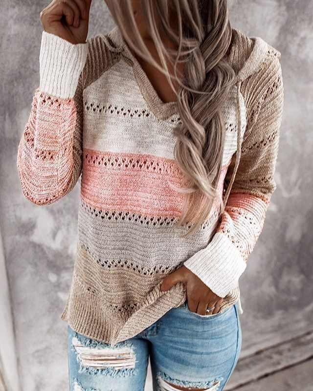 Damenbekleidung Originalbestellung Damenpullover Damenstrickpullover locker und trendy_voghion.com