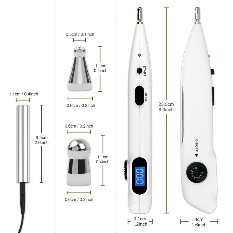 Centre d'acupuncture électronique Détecteur de points ZEHN avec affichage numérique Thérapie laser Massage intensif Point d'acupuncture Stimulateur musculaire Appareil_voghion.com