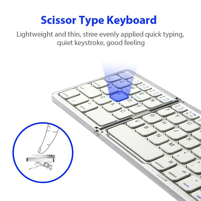 B033 Mini Kablosuz Klavye Bluetooth Dokunmatik Yüzey Taşınabilir Manyetik Üçlü Katlanır Klavye Windows Android IOS IPad Telefon İçin_voghion.com