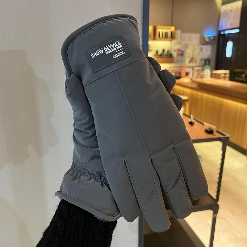 Gants de cyclisme d'hiver en coton pour homme, coupe-vent, résistants au froid, imperméables et en velours épais._voghion.com