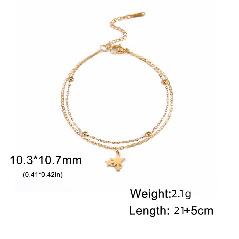 Cavigliera in acciaio inossidabile con ciondolo a forma di stella, stile coreano, semplice ed elegante, da donna, regalo per la spiaggia_voghion.com