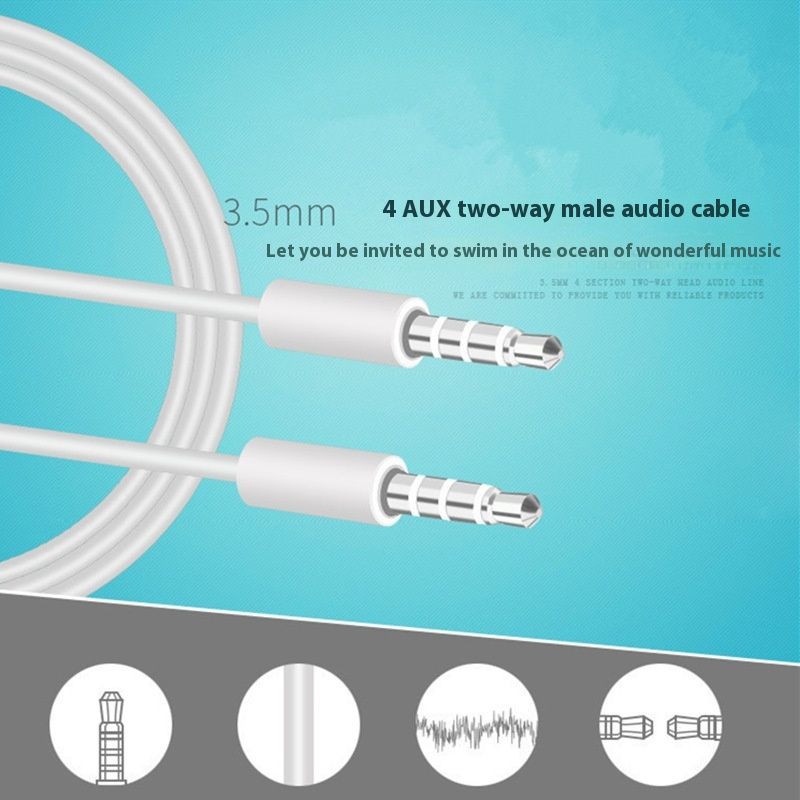 Musik Festival AUX handys, geeignet für Apple audio kabel 4-abschnitt 4-core auto stecker gerade 3,5mm zu männlichen_voghion.com