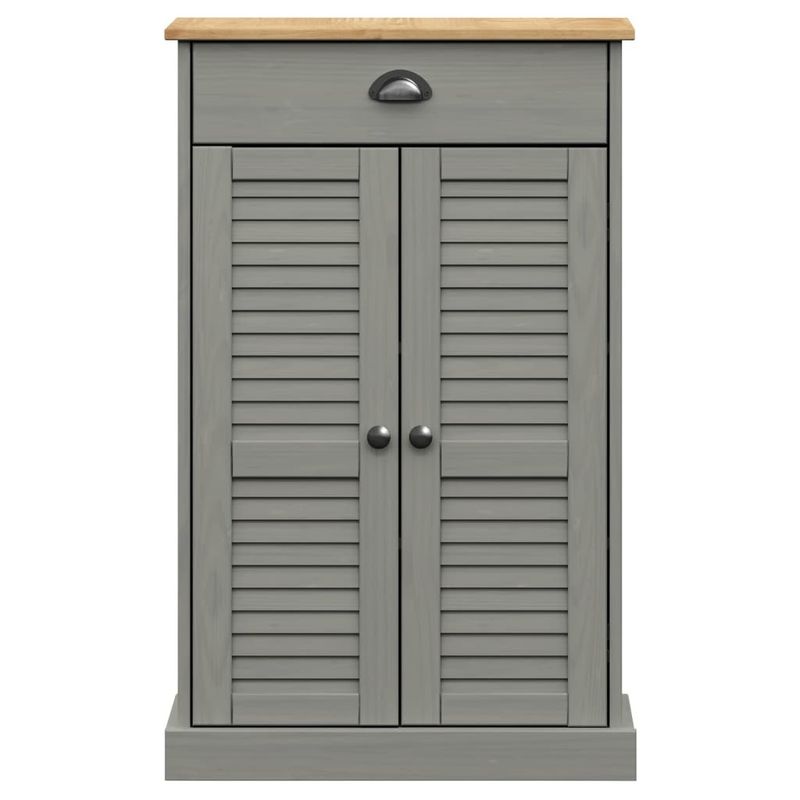 Shoe Cabinet VIGO Gray 23.6"x13.8"x37.8" Solid Wood Pine_voghion.com