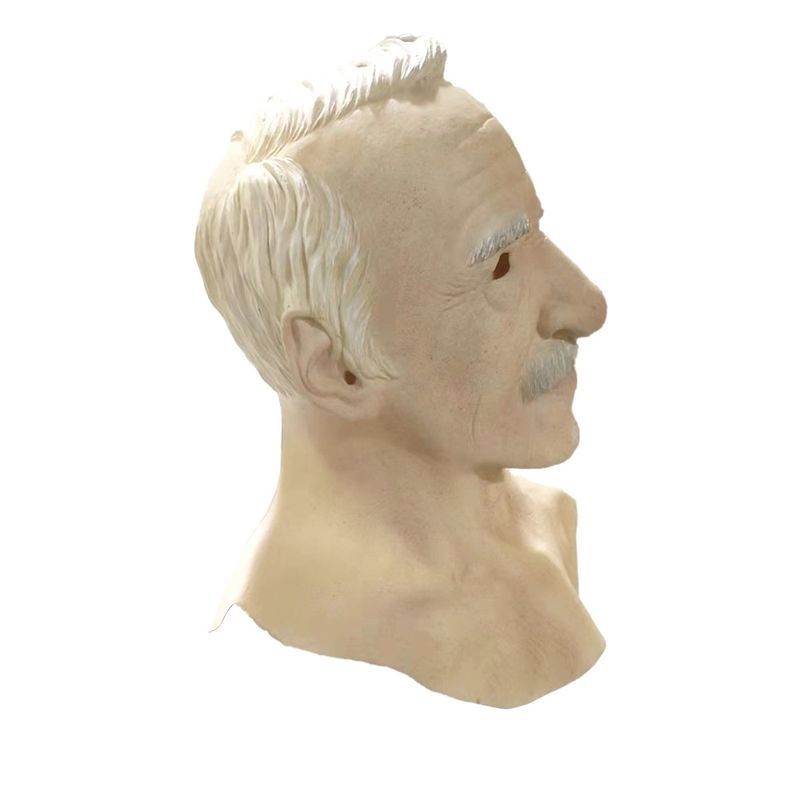 Halloween Old Man Full Latex Mask Party Bar Simulation Hood_voghion.com