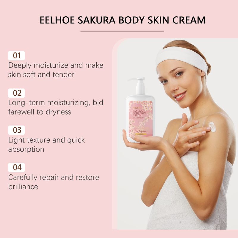 Sakura Moisturizing Moisturizing Body Lotion, Hydraterende en hydraterende huid Gladde body moisturizer crème_voghion.com