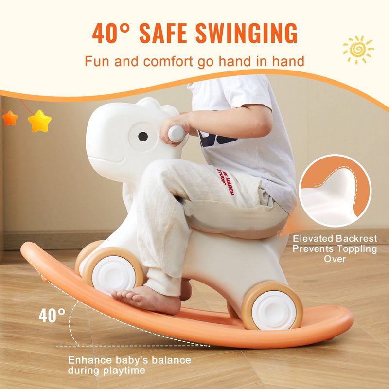 VEVOR 3 In 1 Rocking Horse For Toddlers 1-3 Years, Baby Rocking Horse With Detachable Balance Board And 4 Smooth Wheels, Support Up To HDPE Material 80 Lbs Kids Ride On Toy, 40° Swinging, Red_voghion.com