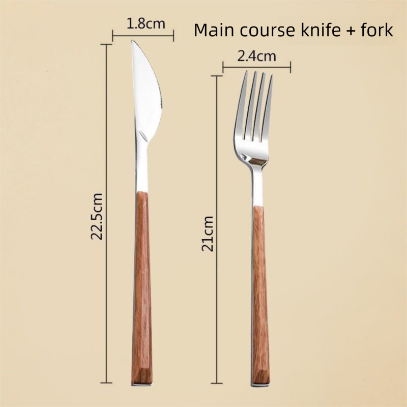 Stainless Steel Western Tableware Ins Style Steak Knife Household Adult Dessert Spoon Fork Three-Piece Set_voghion.com