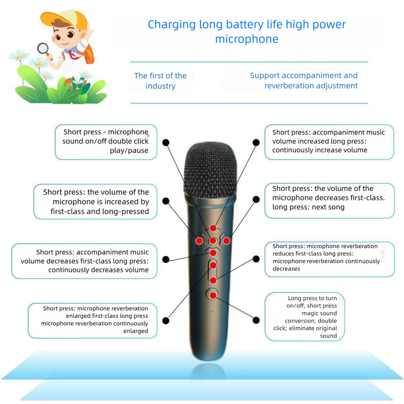 Charming Infinite Square Dance Outdoor Bluetooth Tragbares Handmikrofon Drahtloses Karaoke-Lautsprecher Hohe Lautstärke_voghion.com