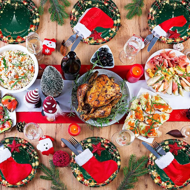 Merry Christmas Party Disposable Tableware 2025 Christmas Decoration For Home Xmas Party Supplies Plates Cup Navidad New Year_voghion.com