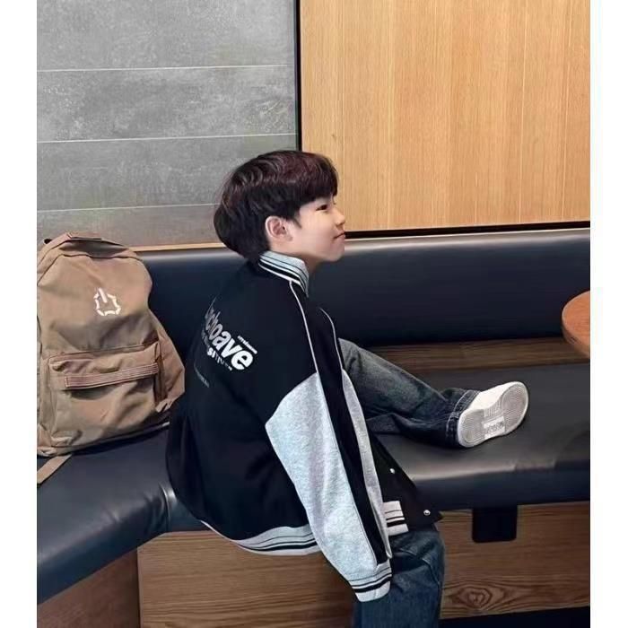 Children's coat 2024 medium large children's autumn styles boys' spring hooligan handsome, trendy and cool ball clothing_voghion.com