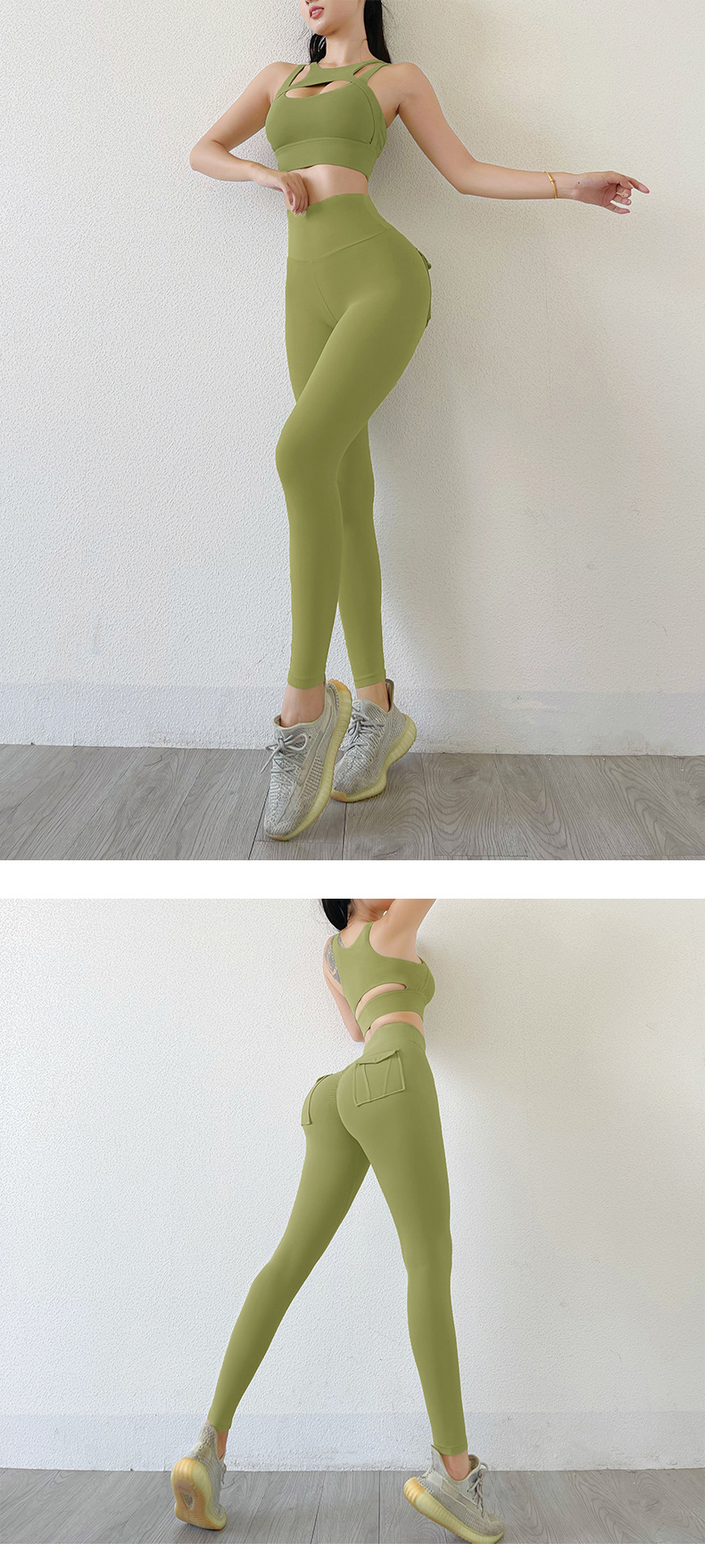 Women's Nude High-waist Butt-lifting Yoga Pants For Women With Pockets Sports Tights Chrysanthemum Fitness Pants_voghion.com