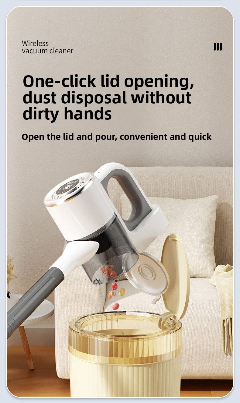 Wireless Vacuum Cleaner Household Super Strong Suction Suction Mopping All-in-one Machine High Power Handheld To Remove Pet Cat Hair_voghion.com